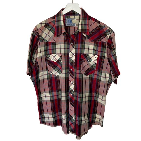 Vintage  Hero Pearl Snap Short Sleeve Western Shirt - Men's XL - Picture 1 of 4